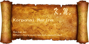 Korponai Marina névjegykártya